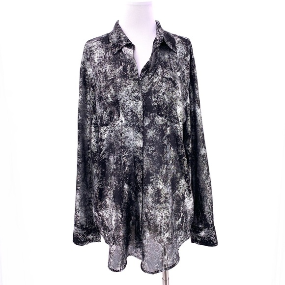 Michael Kors Tops - Michael Kors Metallic Sheer Button up Blouse